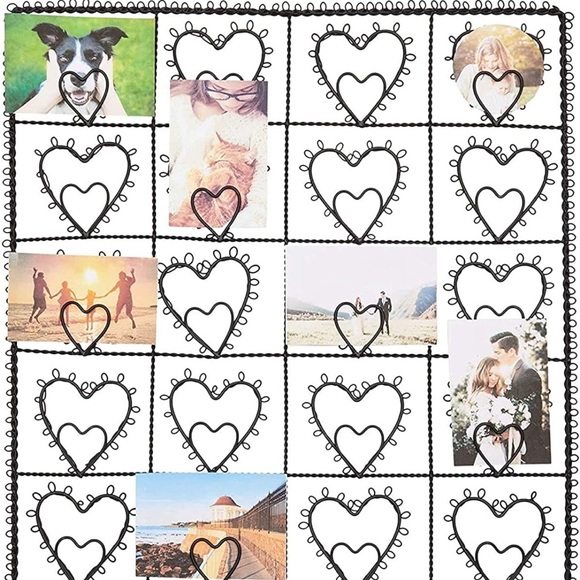Wire Heart Picture Frame Collage Photo Cards Memo Note Display Window Wall Note - Picture 6 of 6